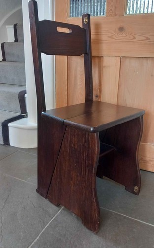 Vintage oak library - oak, chair
