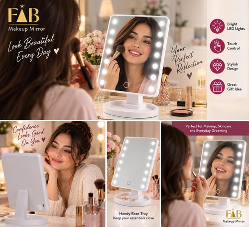 Fab led makeup mirror with - led,