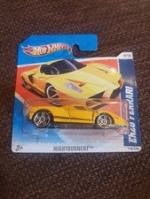 2010 Hotwheels Nightburnerz Ferrari Enzo In Yellow. 1:64 Scale On Short Card.