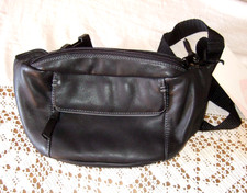 TULA BLACK REA LEATHER SMALL WAIST BELT BUM BAG BUMBAG NEW TAG