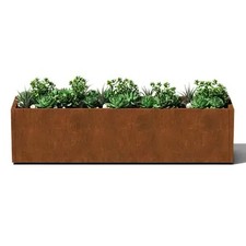 120cm Heavy Duty Corten Steel Garden Trough Planter Box Flower Pot Outdoor Tub