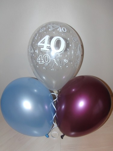40th birthday balloons claret - 40th,