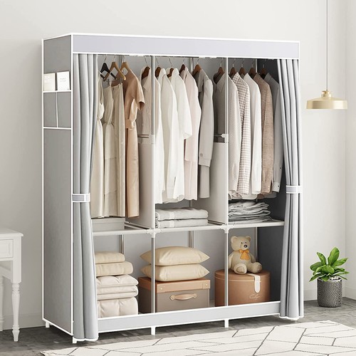 Large fabric canvas wardrobe - fabric,