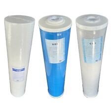 20" Jumbo Filter Set - Sediment + Carbon Block + GAC Big Blue Water Filter RO