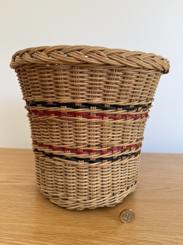 Vintage woven wicker waste - woven,