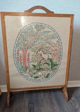 Vintage  Oak Cross Stitch Fire