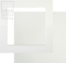 1 Single Square Picture Photo Mount with Backing Board, Choose Size and Colour