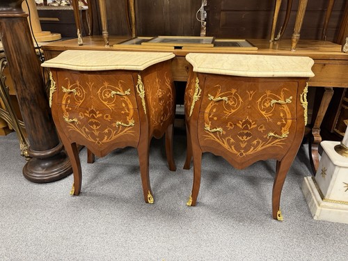 Pair french bedside tables - of,