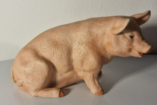 Porcelain pig figurine - porcelain,