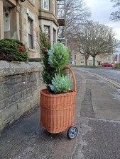 Wicker shopping trolley - trolley,, log