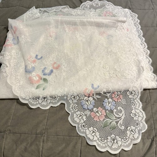Vintage floral lace curtain - floral,