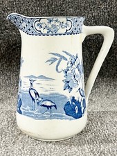 VINTAGE CERAMIC POTTERY  PITCHER JUG CREAMER BLUE AND WHITE BRITANNIA POTTERY