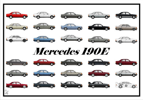 Poster mercedes 190e - poster,