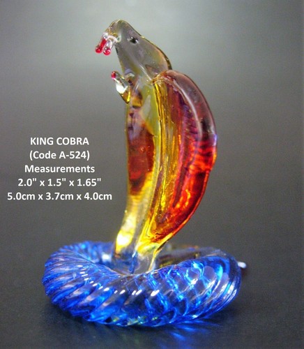Glass king cobra ornament hand - ornament,