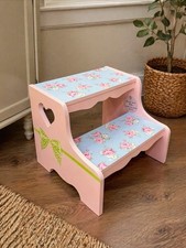 Kids Wooden Step Stool Pink