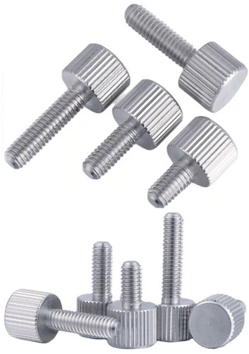 Knurled stainless steel thumb - knurled,