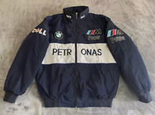 Adult F1 Vintage Racing Jacket, BMW Jacket Navy White,Ebroidered Cotton Padded