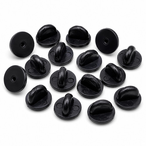 Rubber pin backs - rubber, keepers