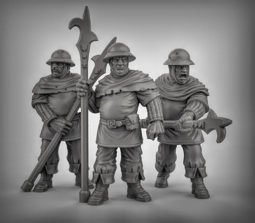 Guards with poll arms - resin, 3d