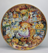 Scaredy Cats Plate Bill Bell Franklin Mint Halloween Theme Porcelain 8" Limited