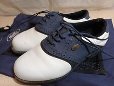 Stylo Leather Golf Shoes Navy Blue Leather And White - Size UK 5