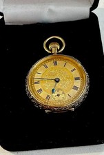 Omega 18ct Solid Gold Ladies Pocket Watch 1906/08