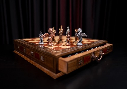 Antique chess set - set, storage