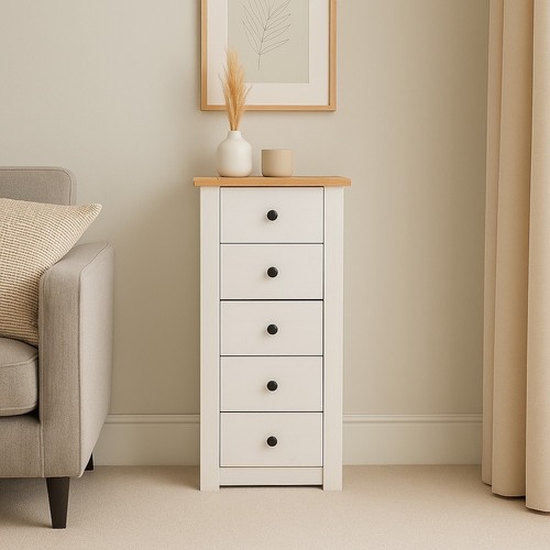 White tallboy chest drawers - white, of