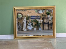 Beautiful Antique Style Large Gold Wall Mirror Vintage Bevel Edge Rectangular