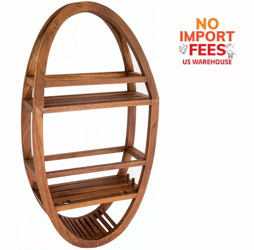 Teak shower caddy organizer - shower,