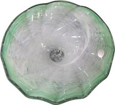 Murano Glass Bowl Green White