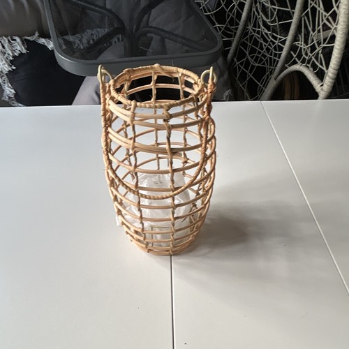 Wicker candle lantern - candle,