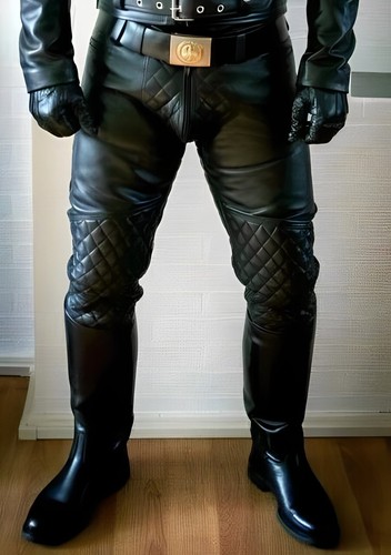 Men genuine leather pants - leather,