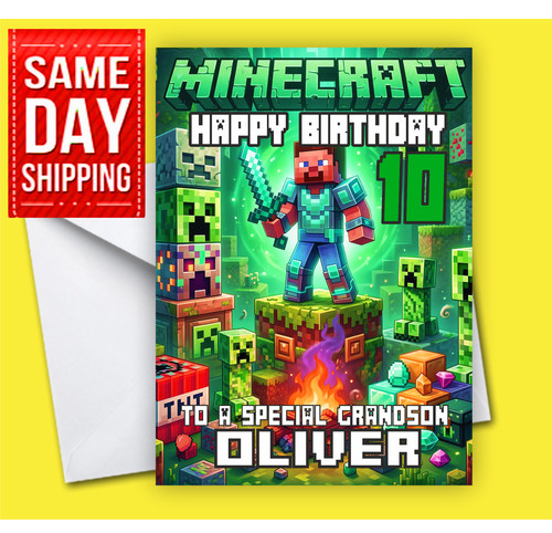Minecraft birthday card - birthday,