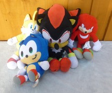 Bundle of 4 Sonic Soft Plush Toys Tails Shadow Knuckles Used