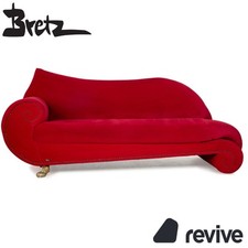 Bretz Gaudi Fabric Three-Seater Red Sofa Couch