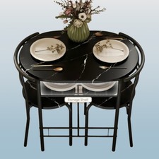 Small Table And 2 Chairs Breakfast Kitchen Room Compact Space Saving Modern Set