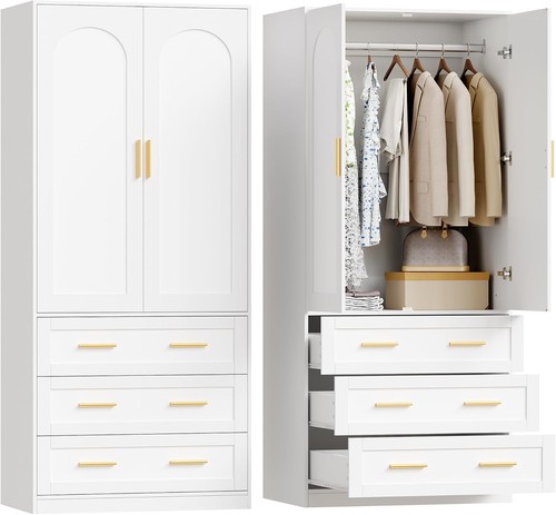 Wooden armoire wardrobe closet - wardrobe,