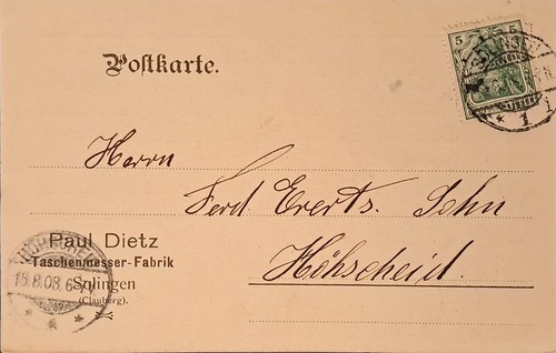 Lot card from - of,