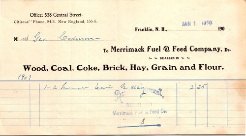 Merrimack fuel feed - &,