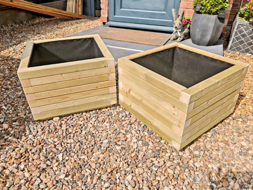 50cm square wooden planter - 50cm,