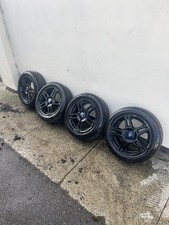 SET OF 4 FORD FIESTA BLACK ALLOY WHEELS 2008-2017 with good tyres