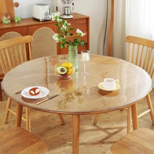 Clear Table Protector 2mm Thick, Dia.24 Inch Round Clear Table Cover Protecto...