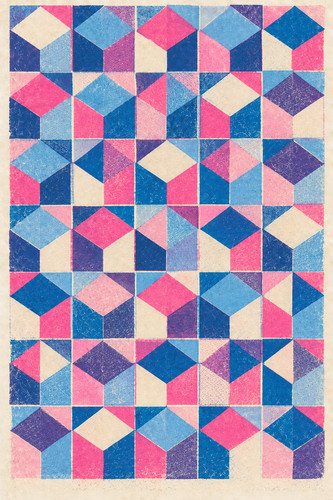 Pink blue geometric - 12.,