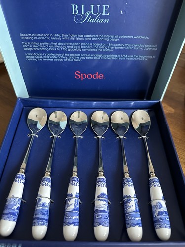 Spode blue italian tea spoons - tea,