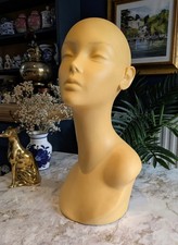 Vintage 17" Stylised Mannequin Head Display Bust Heavy Plastic Retro Boutique