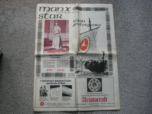 Old newspaper manx star - newspaper,