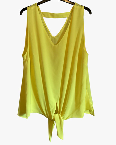 Peacocks yellow solid - yellow, v-neck