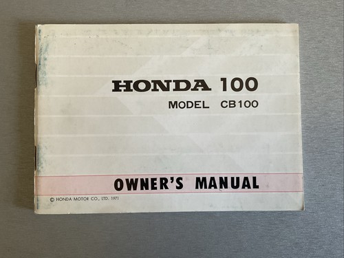 Honda cb100 owners manual - honda,