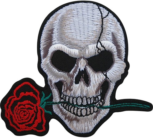 Bikers patch skull rose - bikers,